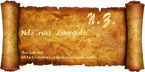 Nánai Zdenkó névjegykártya